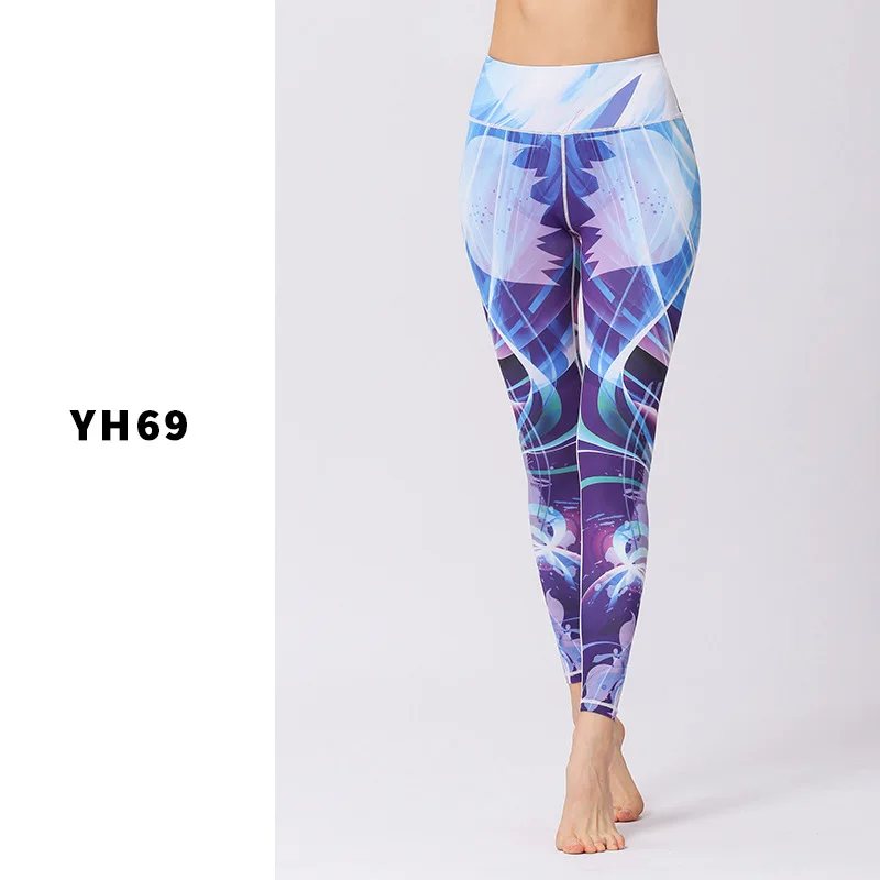 

High Quality Gym Leggings Print Yoga Women Pants Tight Elastic Sports Fitness Clothing