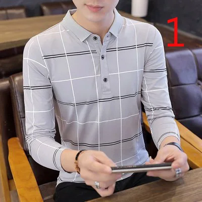 

2019 autumn and winter modal half-high collar long-sleeved t-shirt male trend