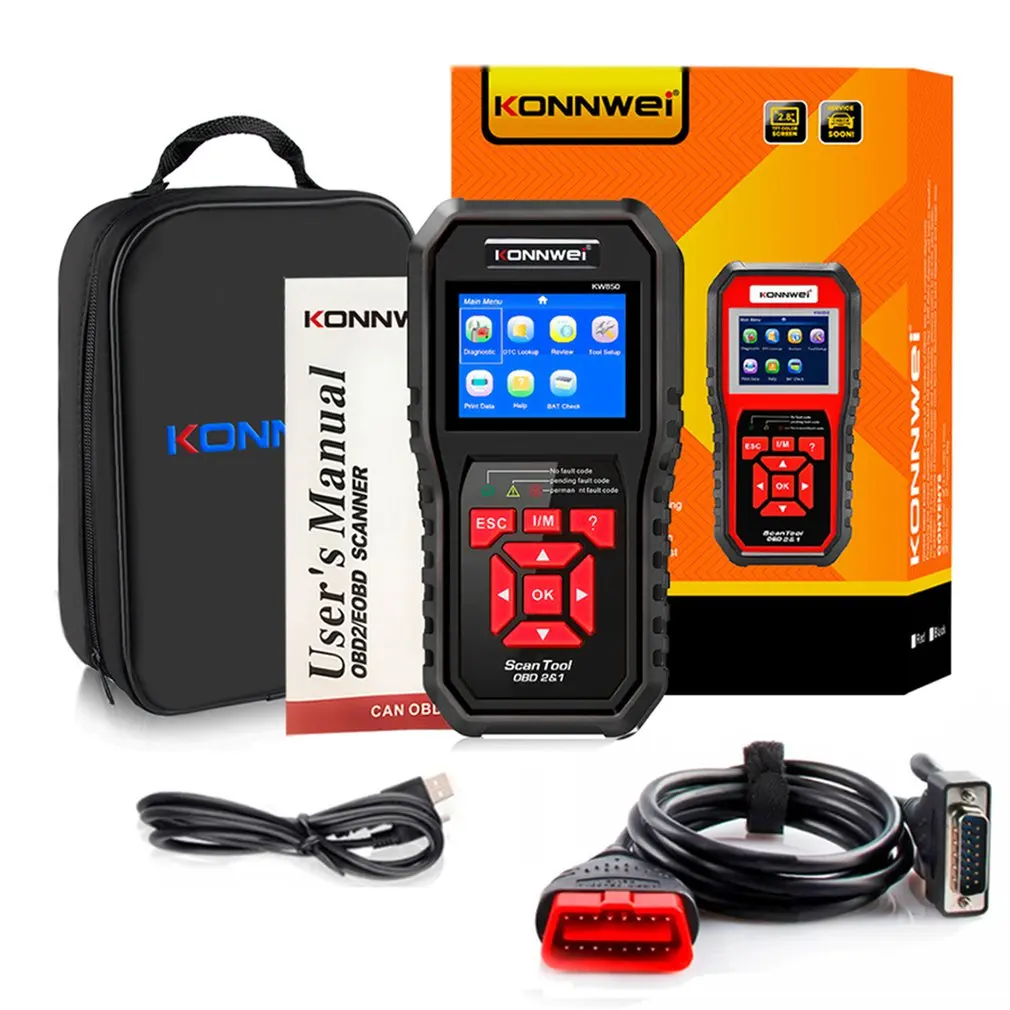 

KW850 OBDII EOBD Car Diagnostic Scanner Code Reader Portable Built-in Loudspeaker Reader Scanning Tool