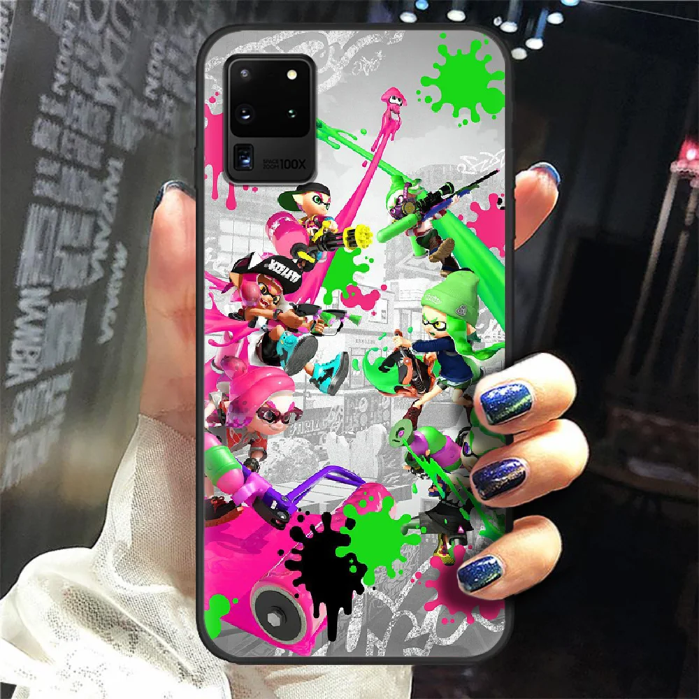 

splatoon 2 Gun machine game Phone Case Cover Hull For Samsung Galaxy S 6 7 8 9 10 e 20 edge uitra Note 8 9 10 plus black funda