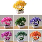 Домашний Настольный мини-бонсай в горшке, украшение для гостиной и офиса в пасторальном стиле, белый цветочный горшок