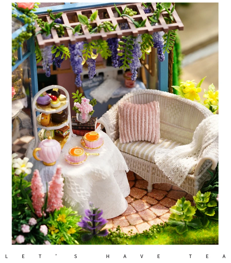 CUTEBEE кукольный дом Миниатюрный DIY кукольный домик с деревянная мебель для дома игрушки для детей подарок на день рождения A066