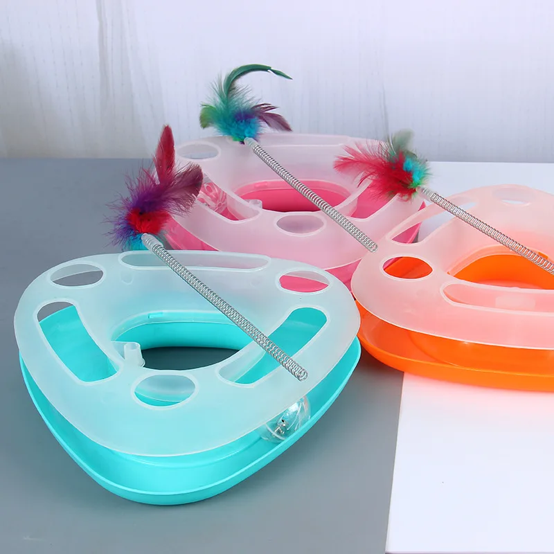 Кошачий игровой диск забавный кот поворотный стол весенние звуковые игрушки