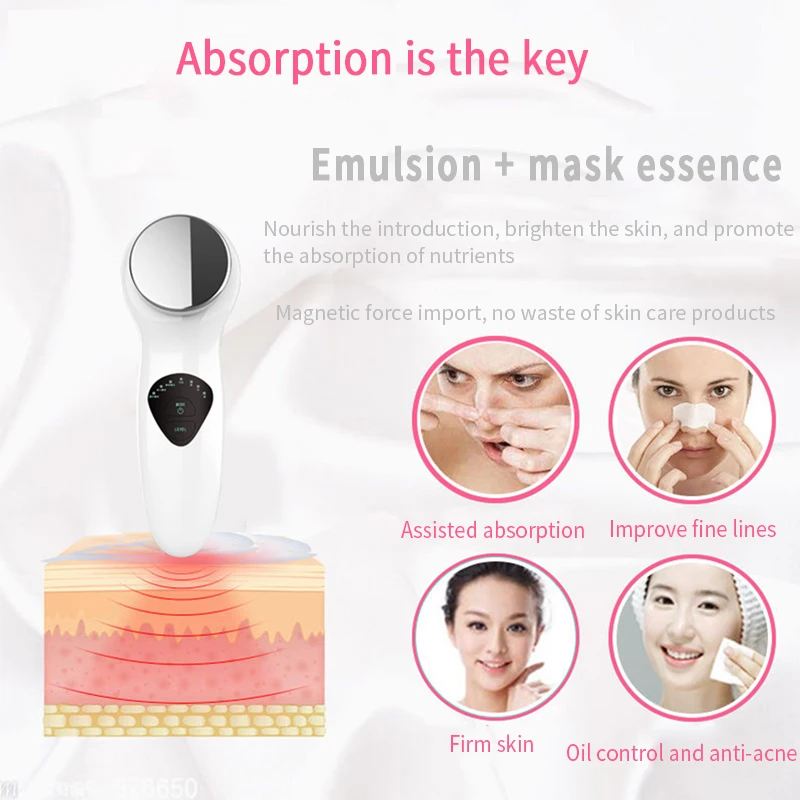 Устройство для массажа лица микропоток EMS импортная вибрация эссенция подтяжки