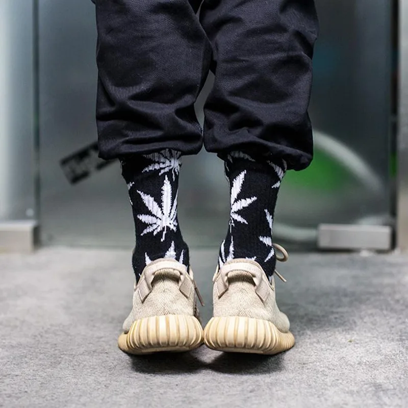 Модные удобные высокого качества хлопковые Льняные носки лист в виде кленового