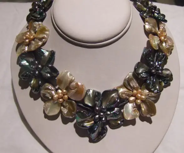 Бесплатная доставка! Пресноводный Жемчужный Цветок ракушки кожаное