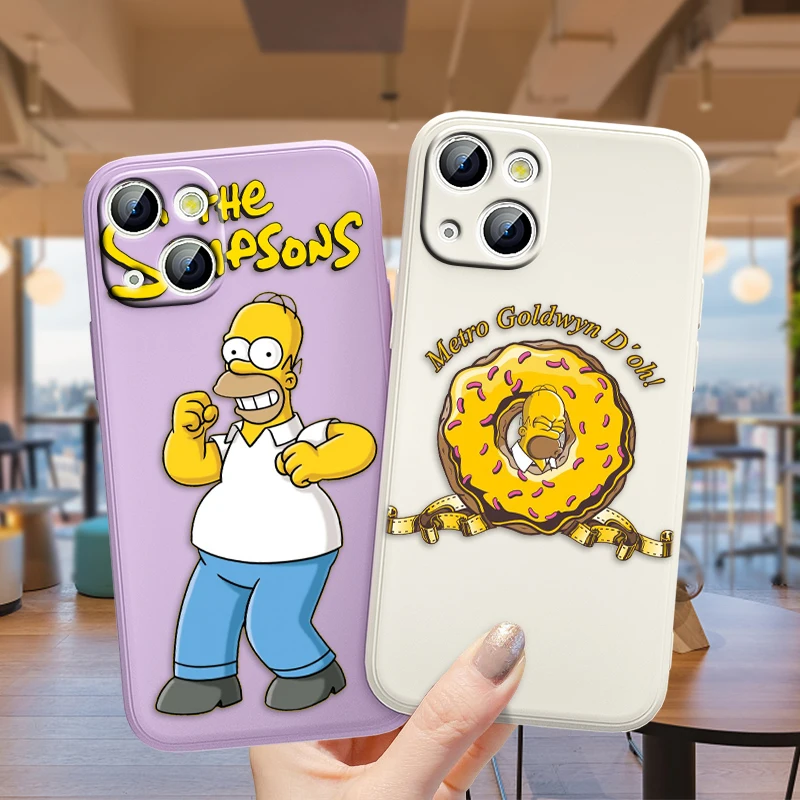 The Simpsons Funny Cartoon Case For Apple iPhone 14 13 12 Mini 11 Pro XS MAX XR X 8 7 6S SE Plus Liquid Rope Phone Cover Core |