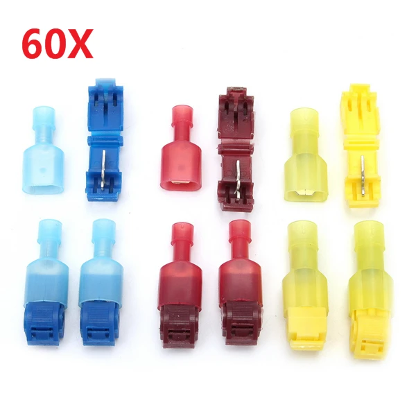 60 шт. Т образная Изолированная проволока для быстрого сращивания|Аксессуары