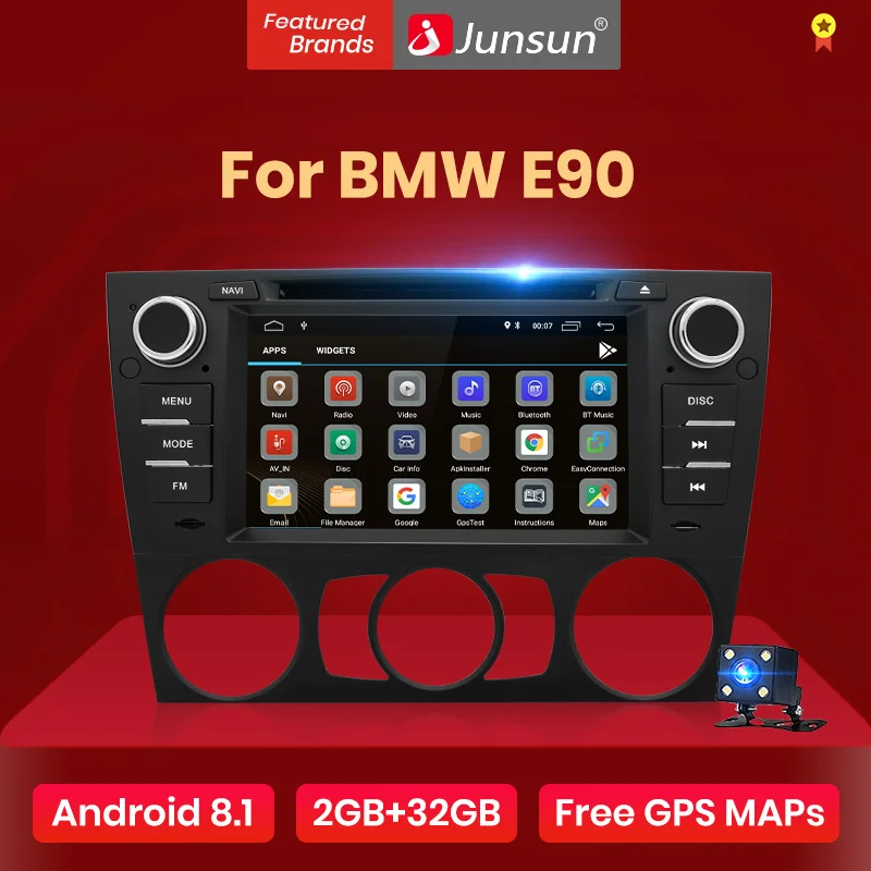 Junsun Android 8 1 Автомобильный DVD Радио для BMW 3 серии E90 E91 E92 E93 мультимедиа навигации с RDS