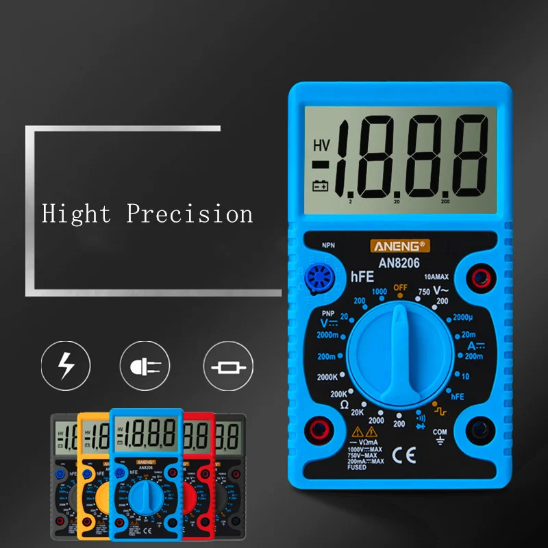 Цифровой мультиметр тестеры напряжения с большим экраном для авто DC/AC высокая