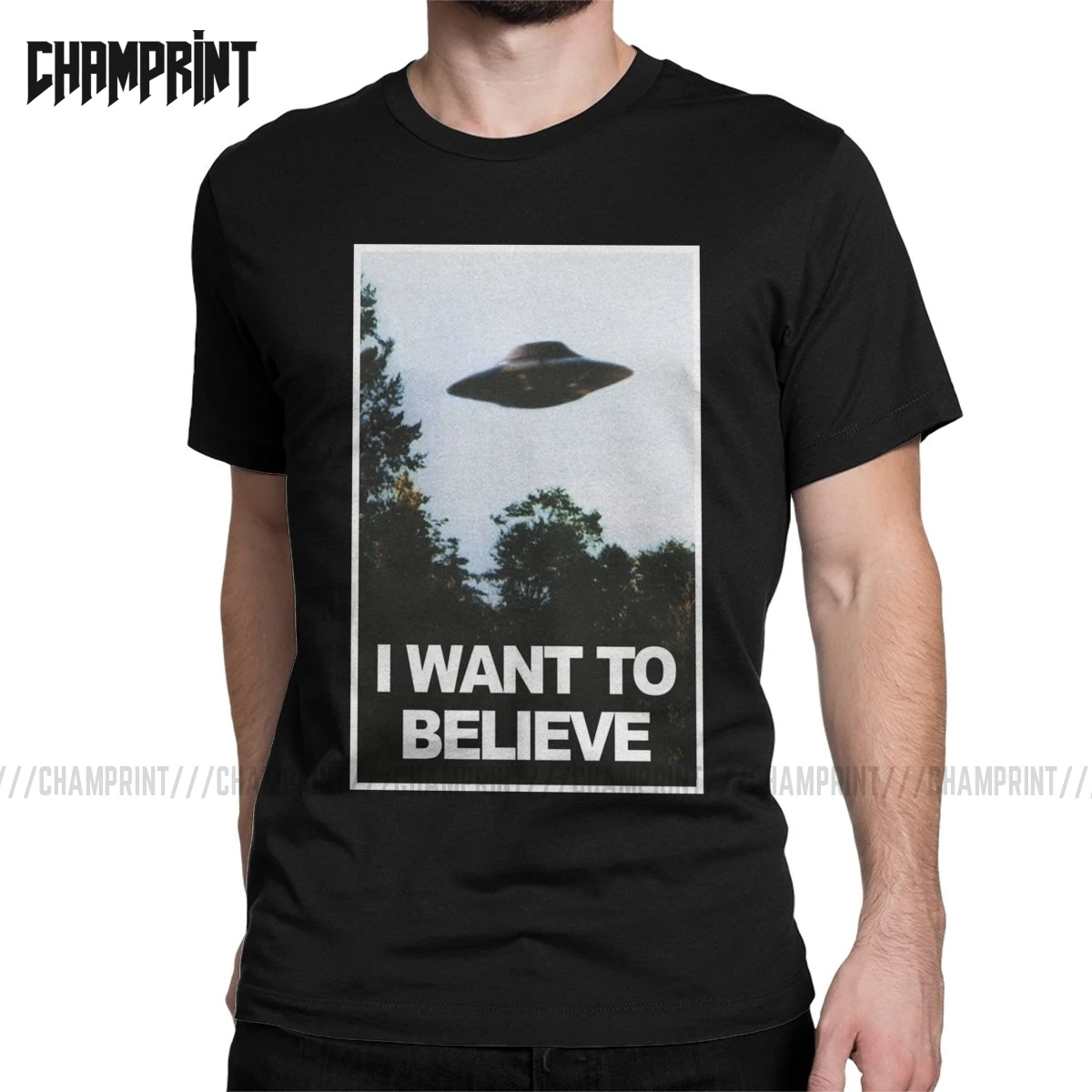 

I Want To Believe X Files T-Shirt Men Mulder Scully Dana Duchovny Cases Tv Vintage Pure Cotton Tees Short Sleeve T Shirts 6XL