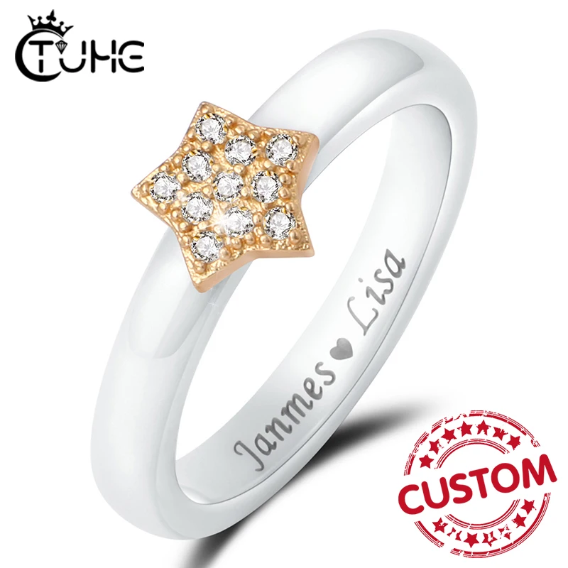 Керамические кольца для женщин украшения на годовщину розовый синий