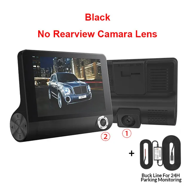 Two Camera with BL Автомобильный видеорегистратор с 3 объективами s 4,0 дюйма, видеорегистратор с двумя объективами, видеорегистратор заднего вида, Автомобильный регистратор, видеорегистратор, видеорегистратор - Color Name: Two Camera with BL