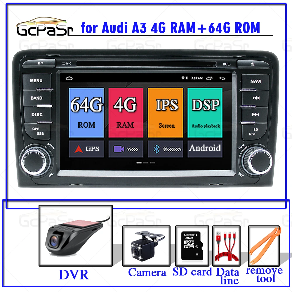 Автомагнитола 2 Din IPS DSP Android 9 для Audi A3 8P S3 RS3 Sportback 2003 2004 2005 2006 DVD|Автомагнитолы| |