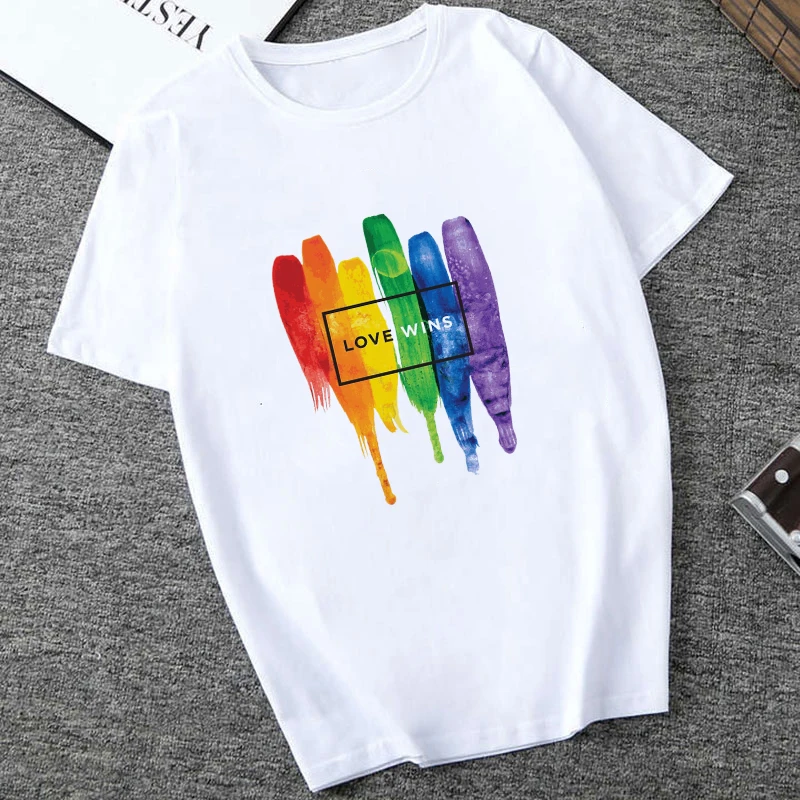 Футболка для бисексуалов лесбиянок надписей Love Wins лгбт женская футболка геев