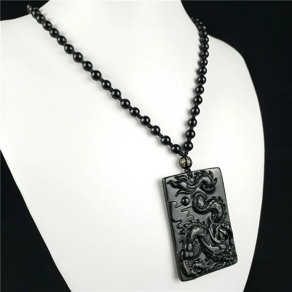 Сертифицированный китайский натуральный черный зеленый Нефритовый дракон кулон