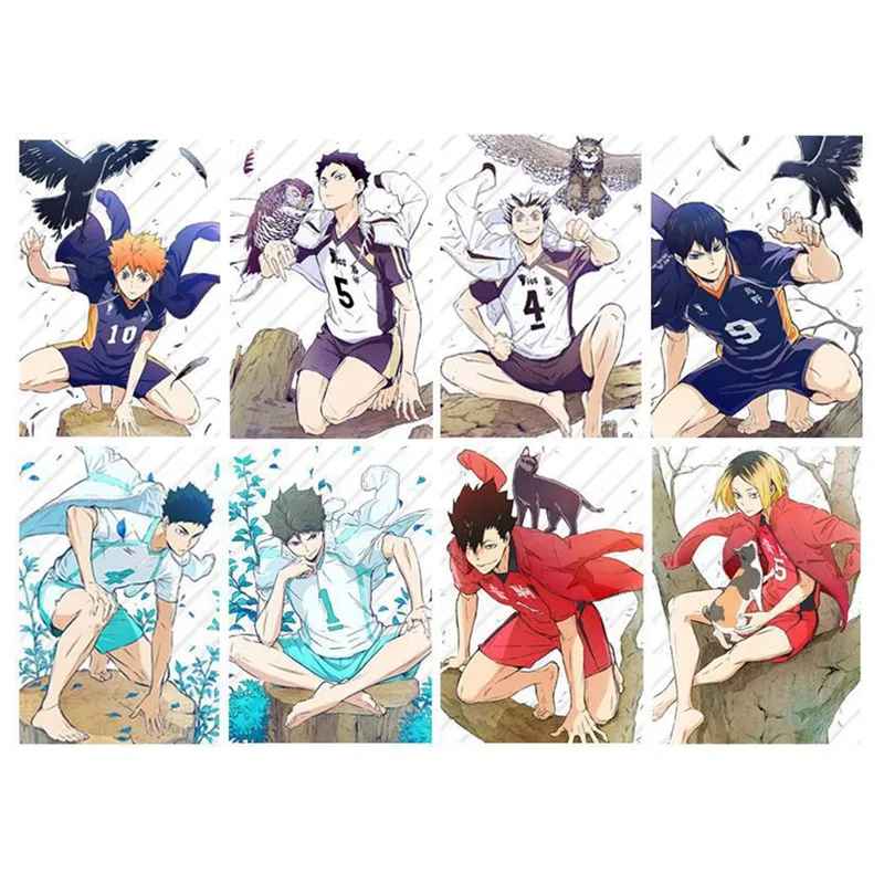 

17 pcs/set Anime Haikyuu!! Figures Stickers Waterproof Card Stickers for IC Bus Card Decorative Stickers Anime Collection Card