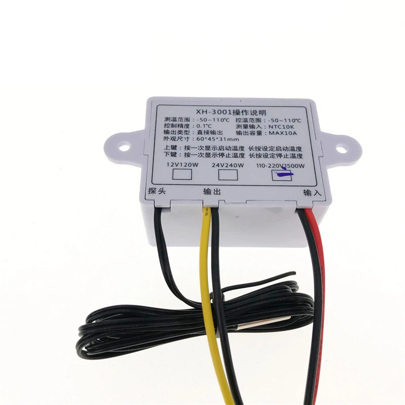XH W3001 LED10A 12V 24V 220V Цифровой Термостат Температурный переключатель микрокомпьютера