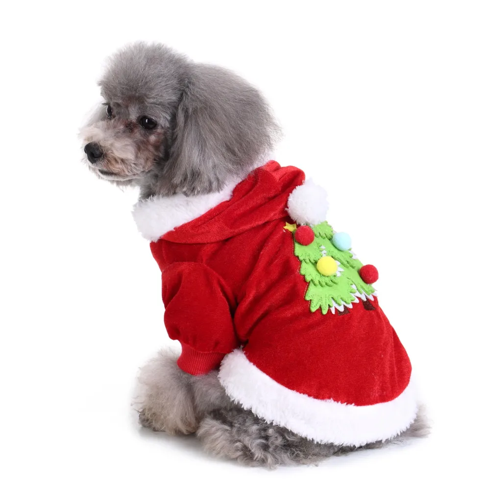 Pet Dog Christmas Clothes Tree Print For Small Dogs Cat Festival Coat Winter Warm Jacket 2020 | Дом и сад
