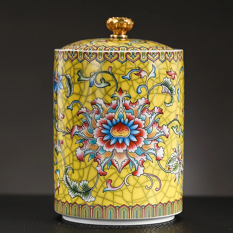 Цветная эмалированная герметичная чайная коробка керамическая китайская банка