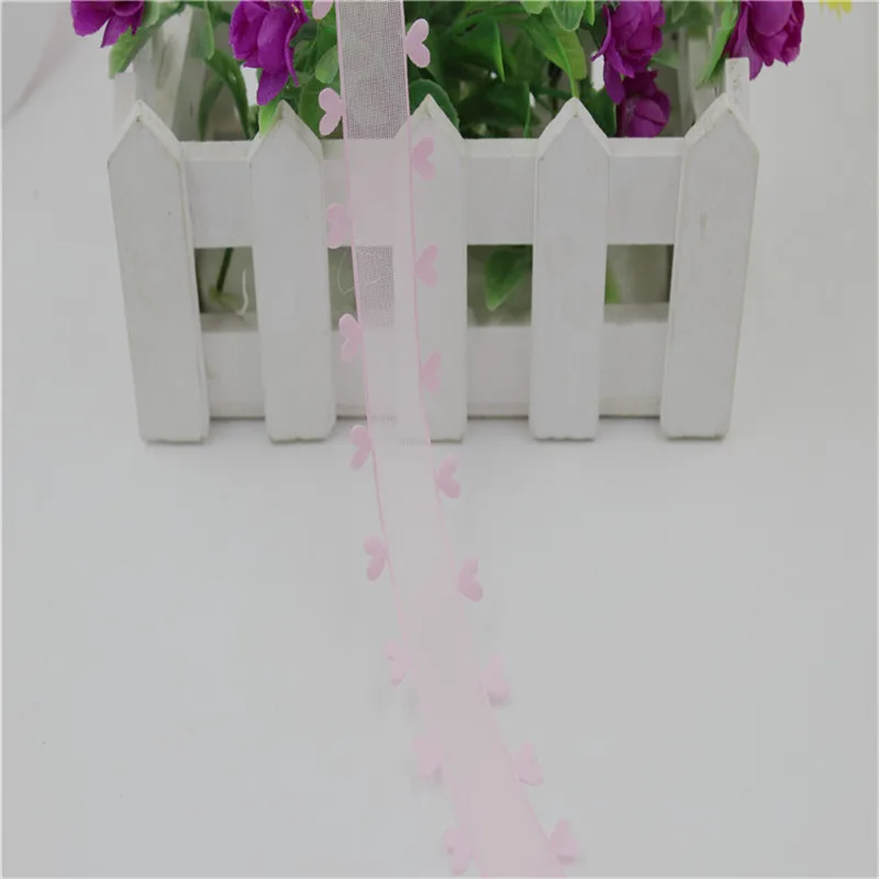 25 мм * 20 ярдов в форме сердца из кружева Снежная пряжа ленты для Diy бант аксессуары