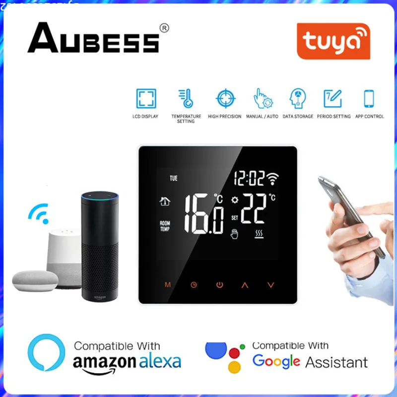 

Tuya WiFi Smart Thermostat LCD Display Touch Screen For Electric Floor Heating Water/Gas Boiler Temperature Controller For Alexa