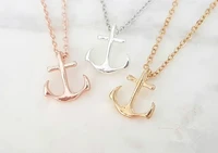 30 small anchor pendant chain necklace fashion beach navigation sea boat charm men and women cute lucky gift necklace jewelry