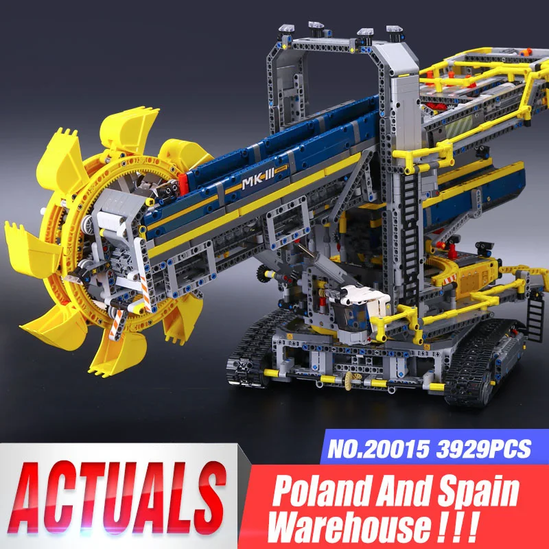 DHL 20015 Technic Машинки Игрушки 42055 ковшовый колесный экскаватор набор строительных блоков Кирпичи Развивающие детские рождественские игрушки, подарки