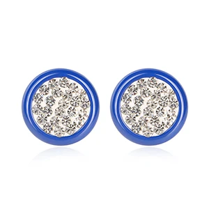 Blue Round Earrings Новинка, уникальный дизайн, красный цвет, серьги-гвоздики из керамики, модный стиль, полный индивидуальности, очаровательные женские серьги, вечерние - Окраска металла: Blue Round Earrings