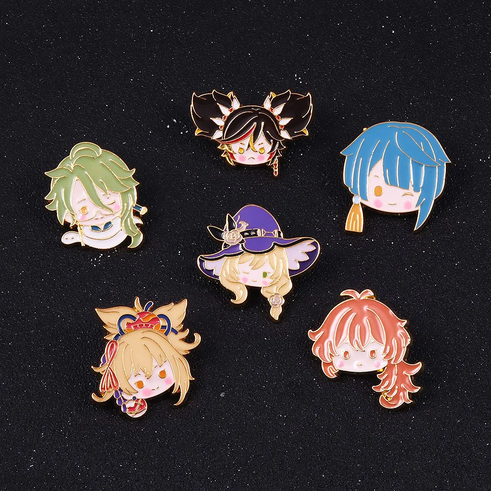 

Genshin Impact Enamel Pins Brooch Metal Wendi Klee Noelle Bennett Diona Figure Brooch Lapel Backpack Jewelry Fan Gift Collection