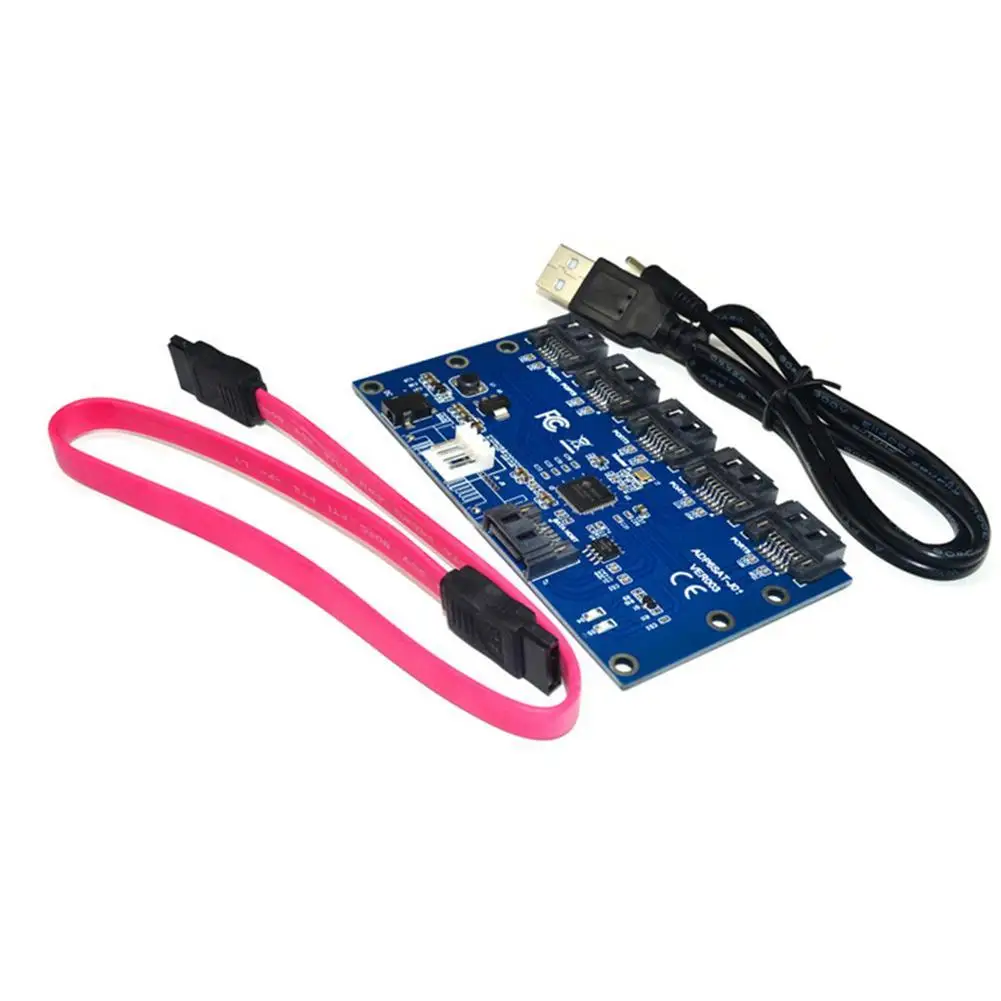 Адаптер для жесткого диска SATA от 1 до 5 Расширительная плата материнской платы ПК