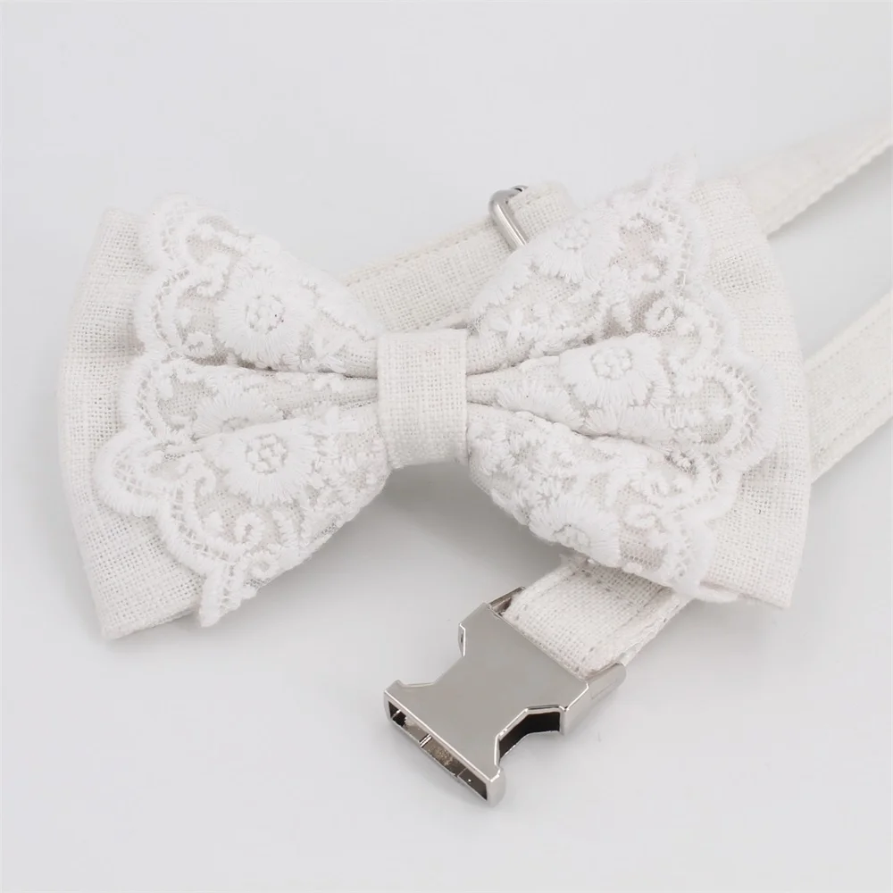 

Wedding Dog Collar Bow Tie With Matching Bandana For Pet Accessories Harness Leash Dog-collar Cuter