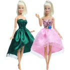 2 компл.лот модное платье микс Стиль розового и зеленого цветов вечерние юбка повседневной одежды, комплект летней одежды для семьи, Одежда для куклы Барби дома игрушки аксессуары