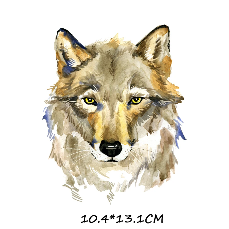 720-2 Animal Dinosaur Lion Wolf Crocodile Iron-on Clothes Patches Heat Transfers Vinyl Patch Children Boy Girl DIY Clothing Sticker F - Цвет: 720-2