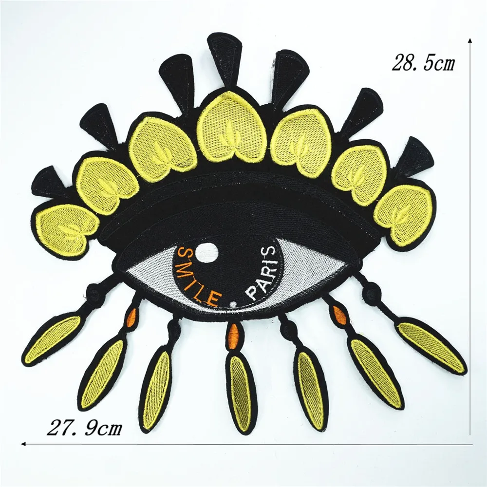 Нашивки для шитья одежды модные вышитые значки с глазами футболка пуховая куртка