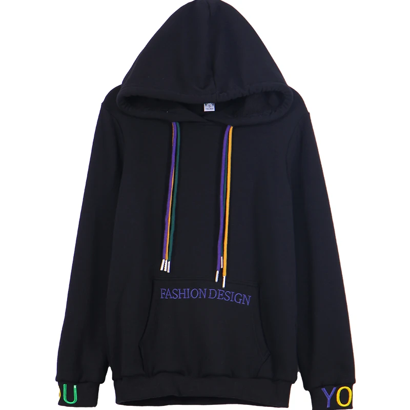 

Hooded Long Sleeve Sweatshirt Women Autumn Winter 2020 New Fashion Drawstring Letters Sportswear Female Outfits Joggers Tops