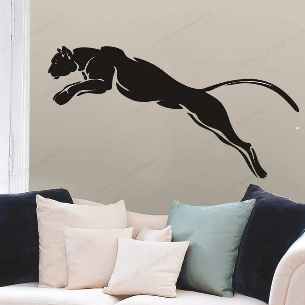 

Removable Running Leopard Wall Decal Animal Wall Sticker For Kids Room Decoration Living Room Wall Art Vinyl Mural HD294