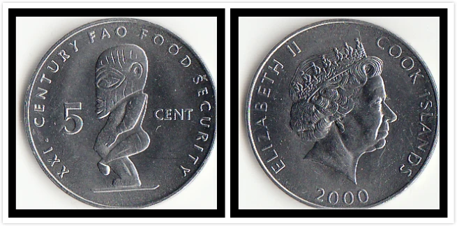 

Cook Islands 5 Cents Coins Oceania New Original Coin Collectible Edition Real Rare Unc Commemorative Points 2000 Edition