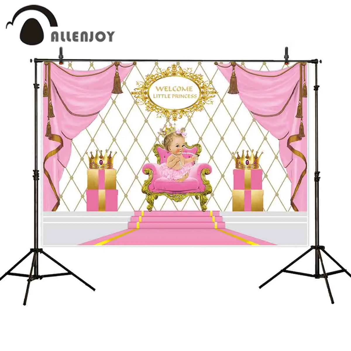 Allenjoy вечерние украшения для крещения Золотая решетка подарок маленькой