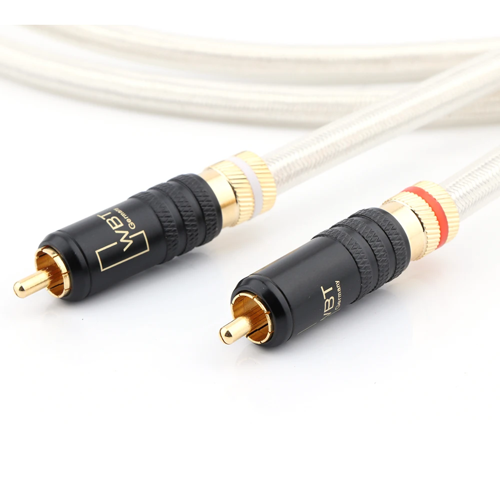 QED Подпись 5N OCC посеребренные Hifi аудио соединительный кабель с WBT 0144 Позолоченный