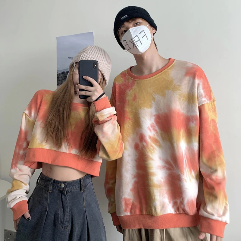 

Tie Dye Oversized Hoodies for Women Fashion Print Loose Long Sleeve Streetwear Y2k Sweatshirts AutumnThin Pullovers