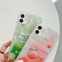 quicksand fruit luminous phone case for iphone 12 11 12 pro max xr xs max x 7 8 plus 12 mini 12pro 12 11 neon sand back cover