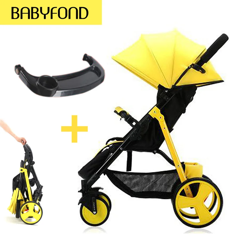Light Stroller Can Sit And Recline Baby Pram One-click Folding Newborn Umbrella Carriage Foldable Shock Absorber kids Car