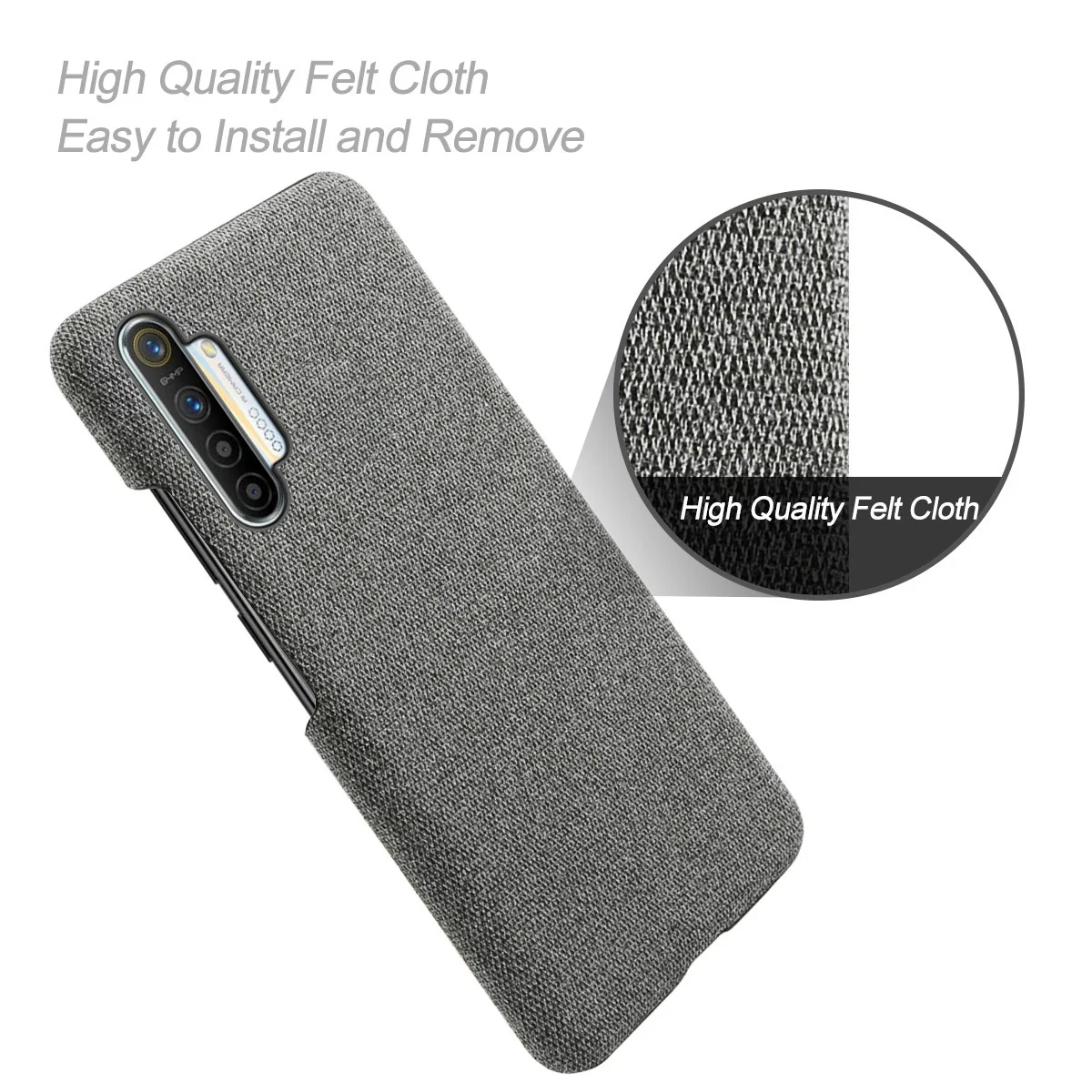 For Oppo Realme XT X2 Pro 5 Case Retro Woven Fabric Cloth Hard PC A9 (2020) Reno A Ace Reno2 Z 2 Phone Coque |