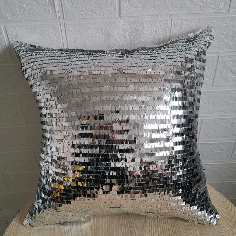 Wedding decoration silver sequins super shiny square pillow case bar cushion covers to show off the couch pillow cushions cover
