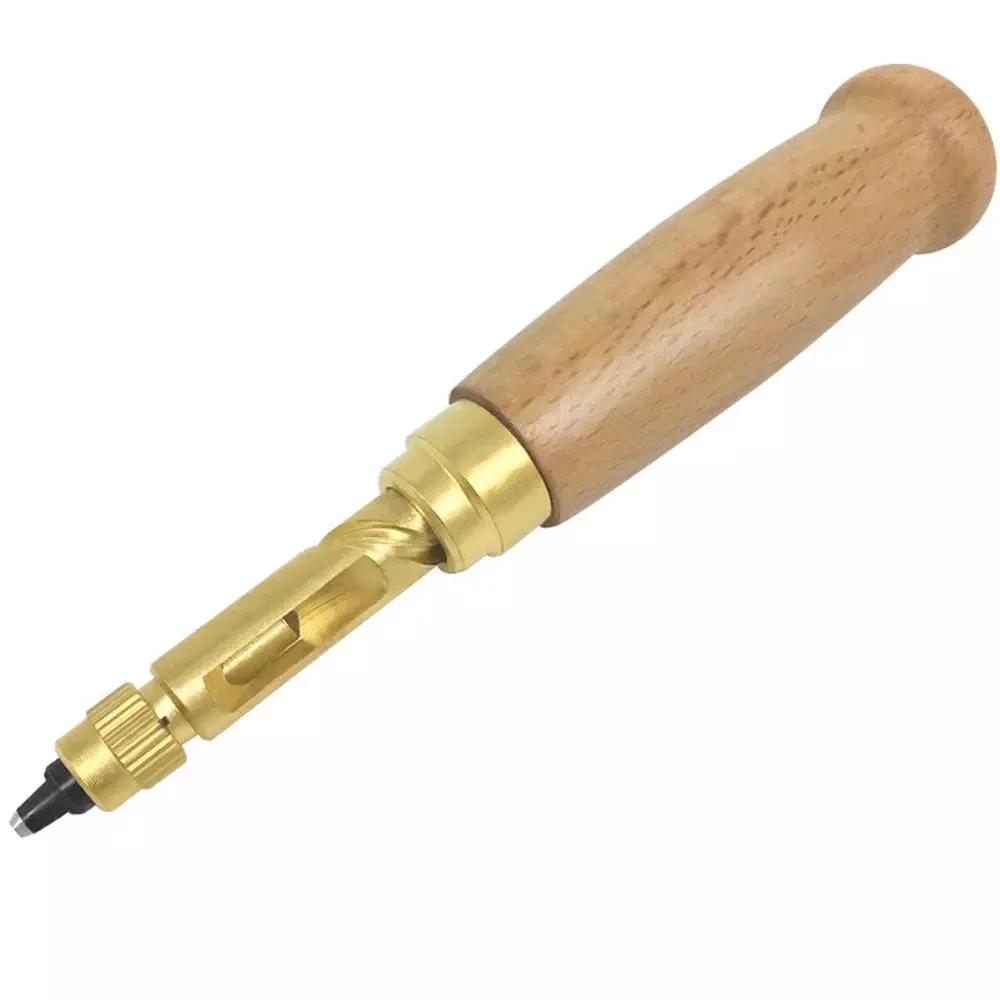 Автоматический дырокол для кожаного ремня винтовой деревянная ручка инструмент