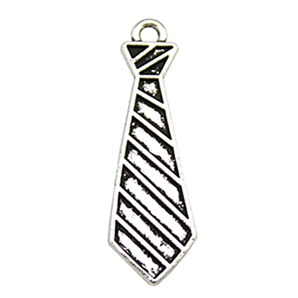 

Charms For Earrings Components 10pcs Tie Charms 30x9mm Antique Silver Planted