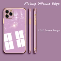 luxury plating edge phone case for iphone 13 12 mini 11 pro max x xr xs max 8 7 6s 6 plus se 2020 cover soft silicone case