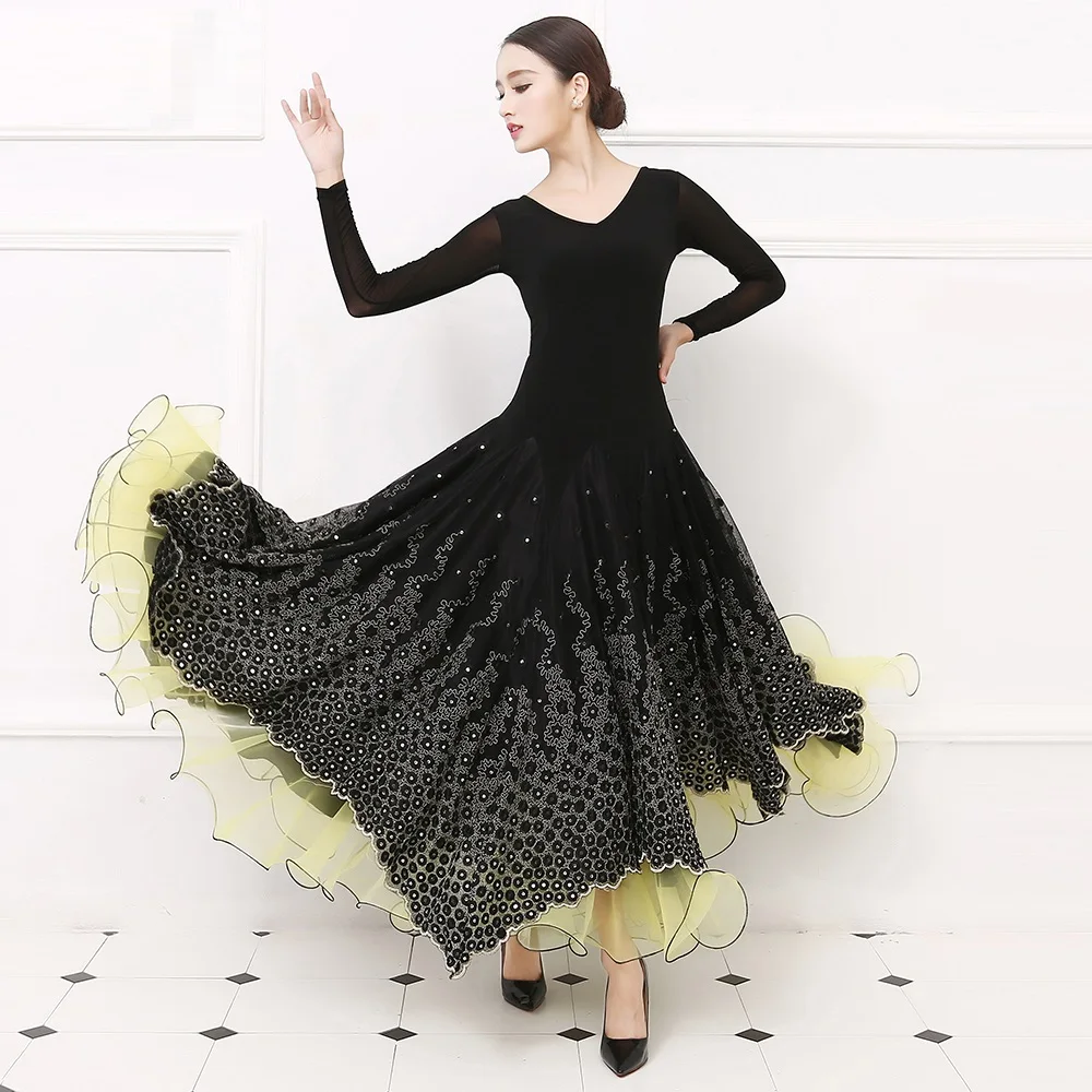 Бальное платье в горошек стандартное танцевальное размера плюс танцевальный