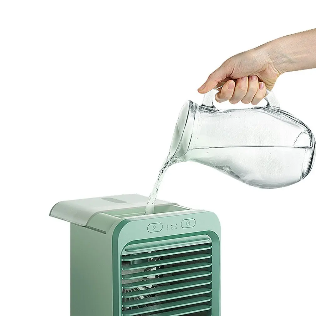 

USB Air Cooler Fan Mini Desktop Air Conditioner with Night Light Mini Water Cooling Fan Humidifier Purifier Multifunction Summer